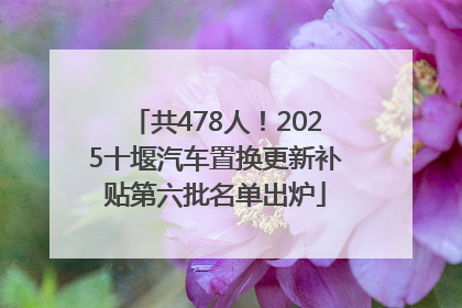 共478人！2025十堰汽车置换更新补贴第六批名单出炉