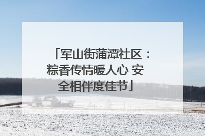 军山街蒲潭社区：粽香传情暖人心 安全相伴度佳节