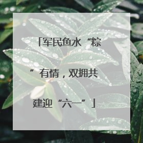 军民鱼水“粽”有情，双拥共建迎“六一”
