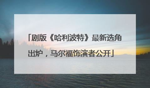剧版《哈利波特》最新选角出炉，马尔福饰演者公开