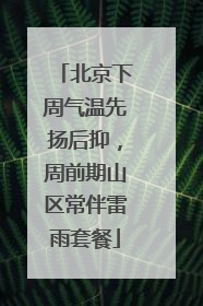 北京下周气温先扬后抑，周前期山区常伴雷雨套餐