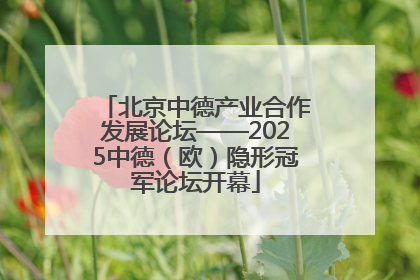 北京中德产业合作发展论坛——2025中德（欧）隐形冠军论坛开幕