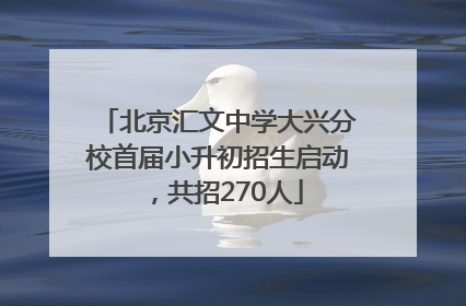 北京汇文中学大兴分校首届小升初招生启动，共招270人