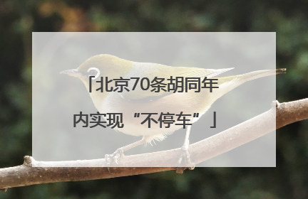 北京70条胡同年内实现“不停车”