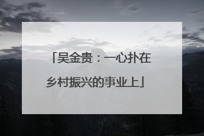 吴金贵：一心扑在乡村振兴的事业上
