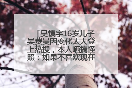 吴镇宇16岁儿子吴费曼因变化太大登上热搜，本人晒搞怪照：如果不喜欢现在的我可以离开