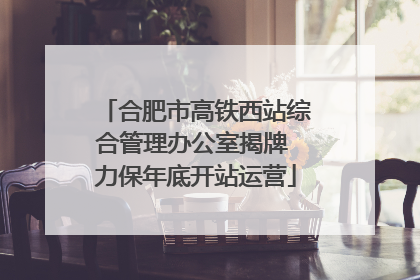 合肥市高铁西站综合管理办公室揭牌 力保年底开站运营