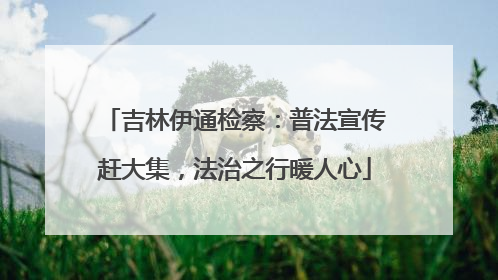吉林伊通检察：普法宣传赶大集，法治之行暖人心