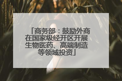 商务部：鼓励外商在国家级经开区开展生物医药、高端制造等领域投资
