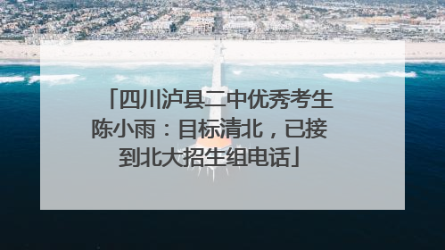 四川泸县二中优秀考生陈小雨：目标清北，已接到北大招生组电话