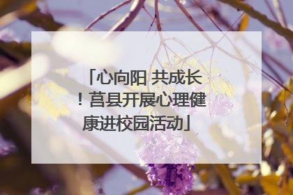 心向阳 共成长！莒县开展心理健康进校园活动