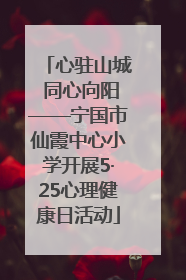 心驻山城 同心向阳——宁国市仙霞中心小学开展5·25心理健康日活动