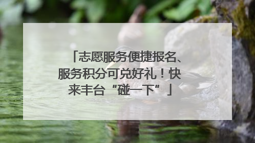 志愿服务便捷报名、服务积分可兑好礼！快来丰台“碰一下”