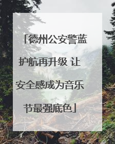 德州公安警蓝护航再升级 让安全感成为音乐节最强底色