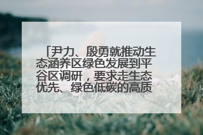 尹力、殷勇就推动生态涵养区绿色发展到平谷区调研，要求走生态优先、绿色低碳的高质量发展之路