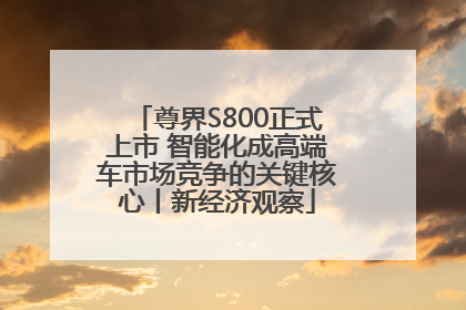 尊界S800正式上市 智能化成高端车市场竞争的关键核心丨新经济观察