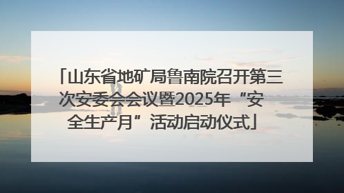 山东省地矿局鲁南院召开第三次安委会会议暨2025年“安全生产月”活动启动仪式