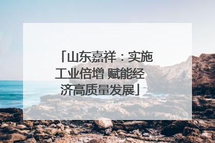 山东嘉祥：实施工业倍增 赋能经济高质量发展