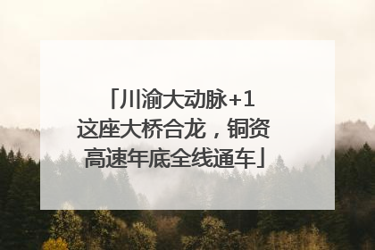 川渝大动脉+1 这座大桥合龙，铜资高速年底全线通车
