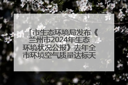 市生态环境局发布《兰州市2024年生态环境状况公报》去年全市环境空气质量达标天数301天