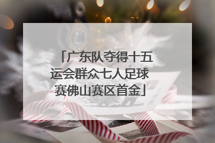 广东队夺得十五运会群众七人足球赛佛山赛区首金