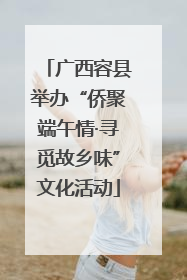 广西容县举办“侨聚端午情·寻觅故乡味”文化活动