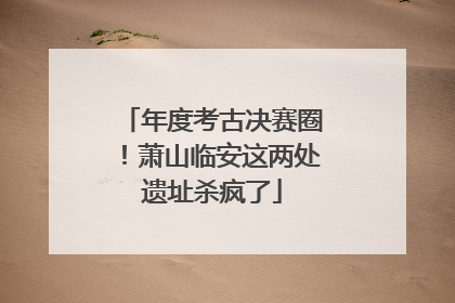年度考古决赛圈！萧山临安这两处遗址杀疯了