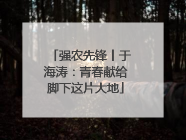 强农先锋丨于海涛：青春献给脚下这片大地