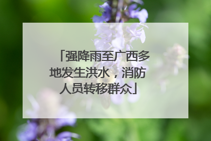 强降雨至广西多地发生洪水，消防人员转移群众