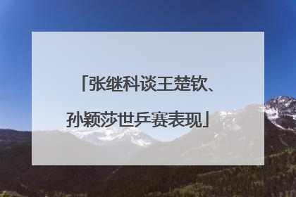 张继科谈王楚钦、孙颖莎世乒赛表现