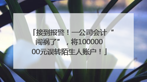 接到报警！一公司会计“闯祸了”，将10000000元误转陌生人账户！