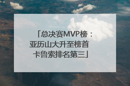 总决赛MVP榜：亚历山大升至榜首 卡鲁索排名第三