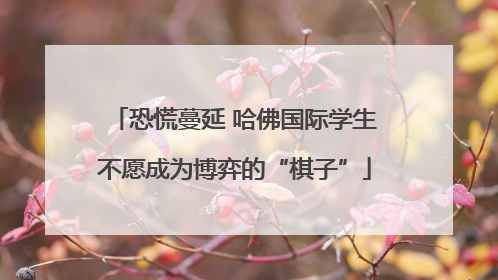 恐慌蔓延 哈佛国际学生不愿成为博弈的“棋子”