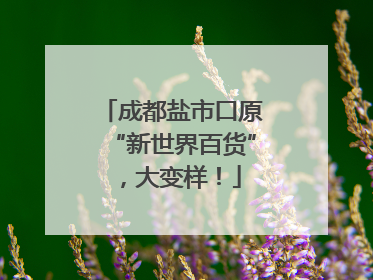 成都盐市口原“新世界百货”，大变样！