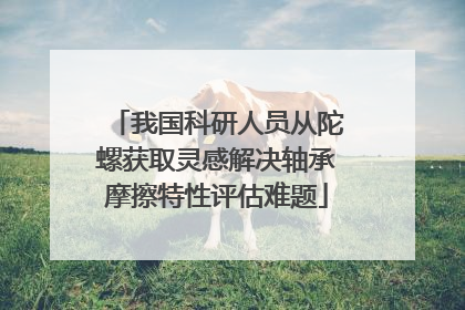 我国科研人员从陀螺获取灵感解决轴承摩擦特性评估难题