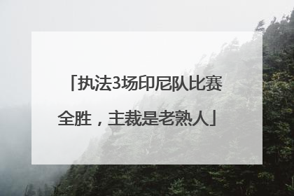 执法3场印尼队比赛全胜，主裁是老熟人