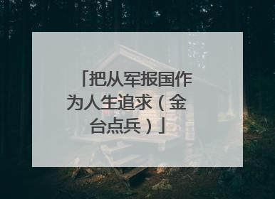 把从军报国作为人生追求（金台点兵）