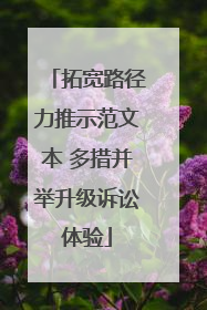 拓宽路径力推示范文本 多措并举升级诉讼体验