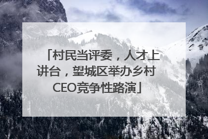 村民当评委，人才上讲台，望城区举办乡村CEO竞争性路演