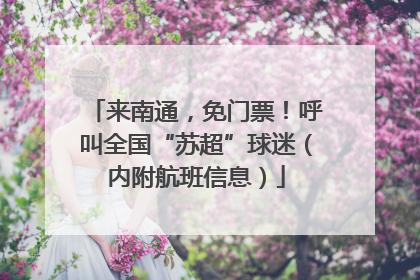 来南通，免门票！呼叫全国“苏超”球迷（内附航班信息）