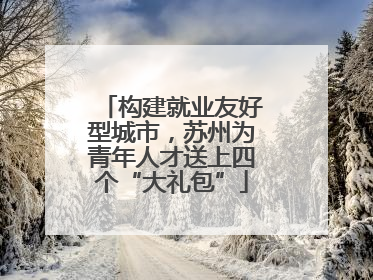 构建就业友好型城市，苏州为青年人才送上四个“大礼包”
