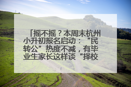 摇不摇？本周末杭州小升初报名启动：“民转公”热度不减，有毕业生家长这样谈“择校真相”……