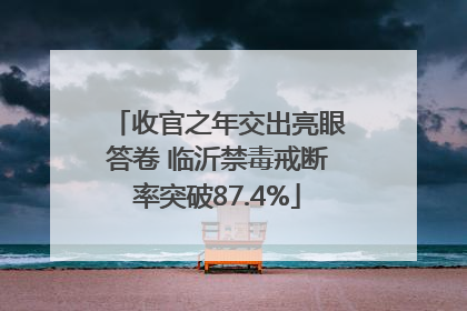 收官之年交出亮眼答卷 临沂禁毒戒断率突破87.4%