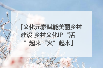 文化元素赋能美丽乡村建设 乡村文化IP“活”起来“火”起来