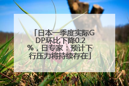 日本一季度实际GDP环比下降0.2%，日专家：预计下行压力将持续存在