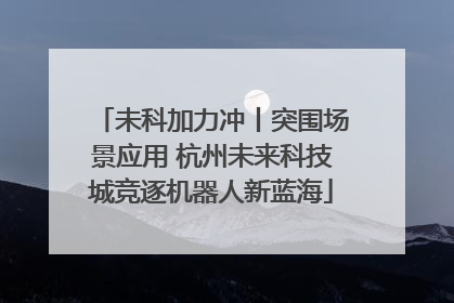未科加力冲丨突围场景应用 杭州未来科技城竞逐机器人新蓝海