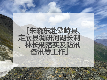 朱晓东赴繁峙县、定襄县调研河湖长制、林长制落实及防汛备汛等工作
