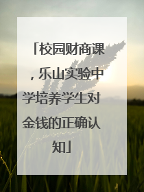校园财商课，乐山实验中学培养学生对金钱的正确认知