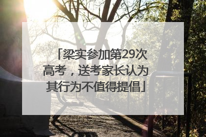 梁实参加第29次高考，送考家长认为其行为不值得提倡