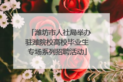 潍坊市人社局举办驻潍院校高校毕业生专场系列招聘活动